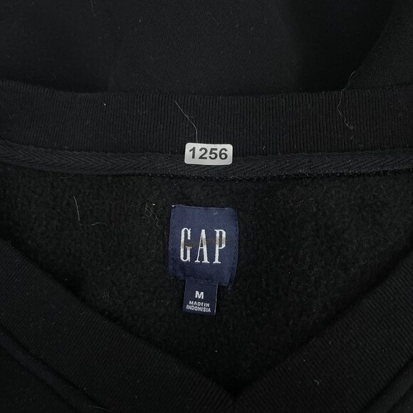 GAP V-Neck Oversized Long Sleeve Pullover Sweatshirt Comfy Black Women's M - Picture 3 of 10